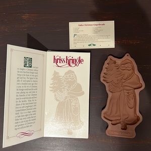 Kriss Kringle 1991 Vintage Longaberger Pottery Father Christmas Cookie Mold